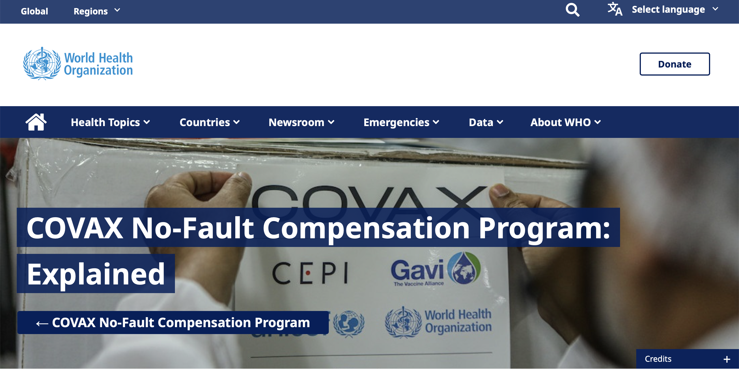 WHO COVAX no fault compensation program explained